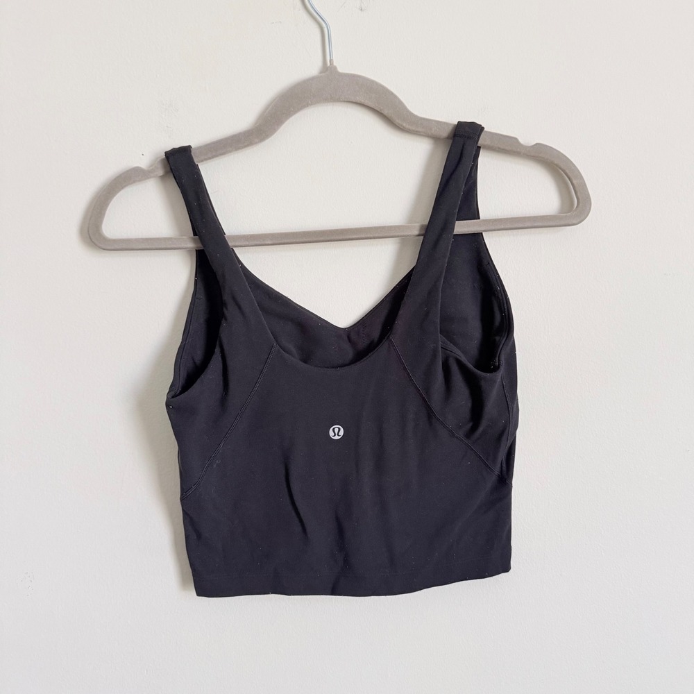 Lululemon Align Tank Top Black Nulu Yoga Crop Built-in Bra Size 6 - Picture 2 of 4